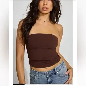 Garage Set  Bootcut Pants and Tube Top in armadillo brown size XS